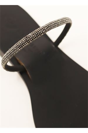 Flat elegant sandals with rhinestones Da Costanzo | TESTASERPENTESTRASSNERONERO